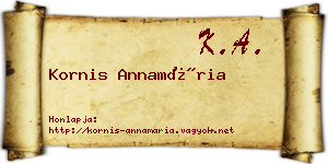 Kornis Annamária névjegykártya