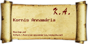 Kornis Annamária névjegykártya
